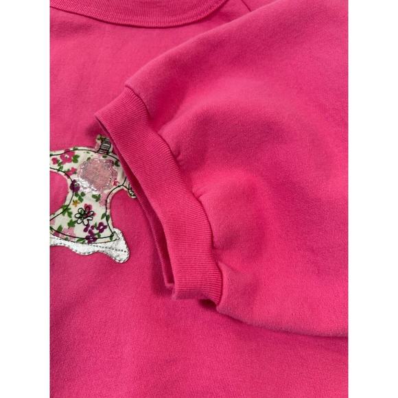 Vintage Rich Tee's Jennifer Dawn Pink Short Sleeve Sewing Machine Sweatshirt XL - Picture 5 of 7